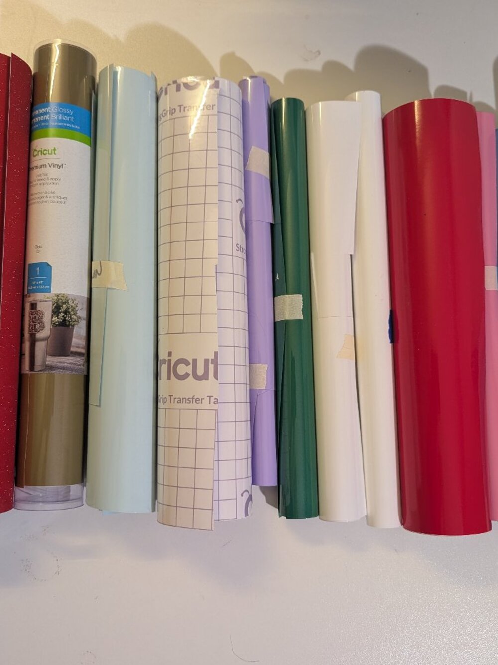 Misc Lot of Partial Permanent Vinyl Iron On Sheets in Various Colors
